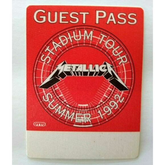 Metallica Backstage Pass Original 1992 Hard Rock Heavy Metal Music Tour Red - Picture 1 of 2